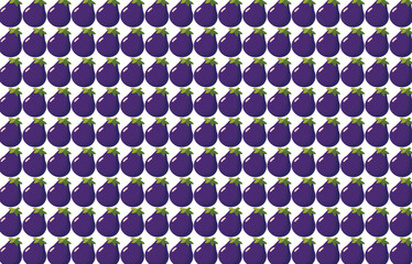 Seamless vector pattern with stylized eggplants. Great for packaging, stationery, fabric, backgrounds, and food or nature-themed designs.