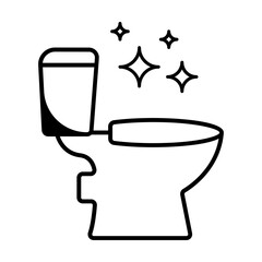 Toilet cleaning linear icon. Thin line illustration. Bathroom cleaning. white background, eps 10.