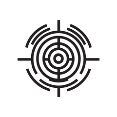 Circular target consists of fragmented rings and crosshair like element, having a transparent background