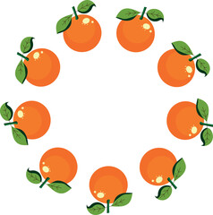Orange, fruit, illustration, clipart, for backgrounds, designers, frame, circle