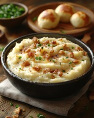 Creamy mashed potatoes with crispy bits