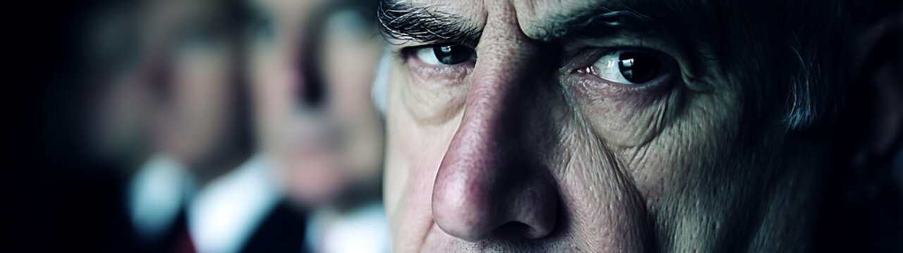 Close-up man intense stare