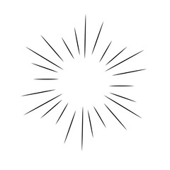 Obraz premium Speed lines manga effect. Comic motion element. Action of burst and radial explosion vector splash. Sketch of energy power and superhero force.