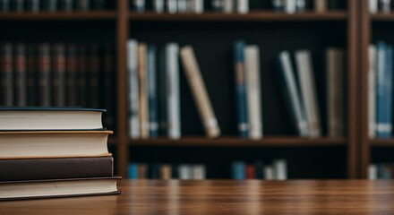 Stacked Books: A Serene Library Study Still Life