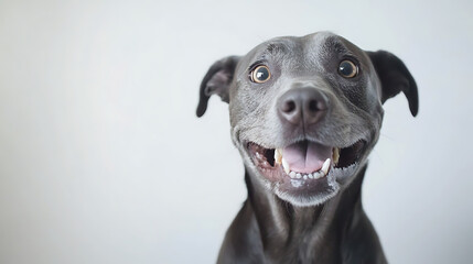 A dog with a big smile on its face