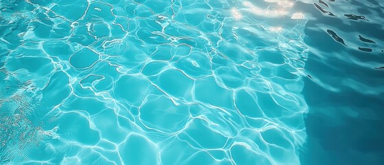 Obraz premium Shimmering turquoise water, reflecting sunlight, creating a tranquil and serene underwater scene