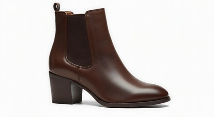 Brown leather ankle boots