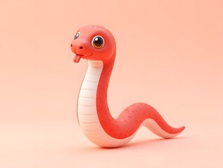 Fototapeta premium Year of the snake New Year cartoon IP cute animal zodiac Spring Festival 3D illustration