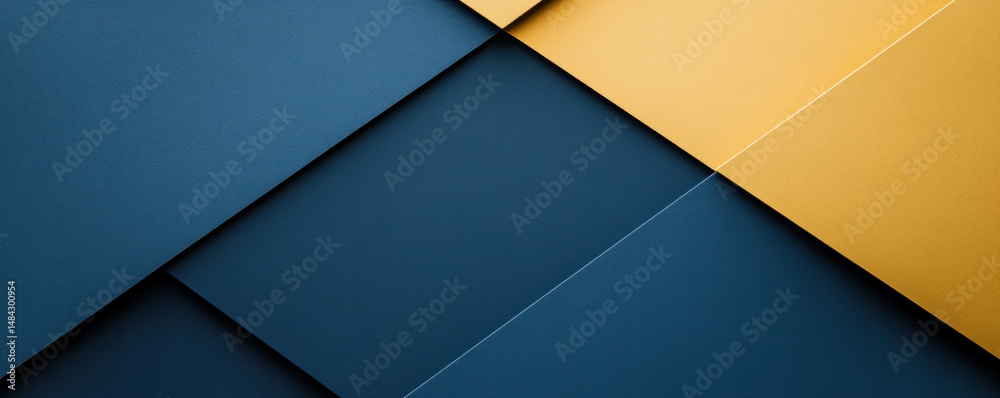 Poster a blue and yellow background with a pattern of squares. the blue and yellow colors create a sense of