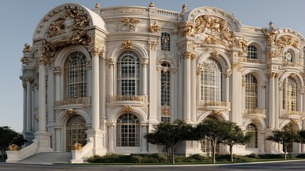 Fototapeta premium Ornate white building exterior