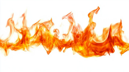 Fire flames isolated on white background