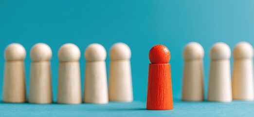 Happy and enjoy Stand out from the crowd and different creative idea concepts, Hierarchy, power,One different on better, higher level. Individuality. Unique. Management and leadership concept..