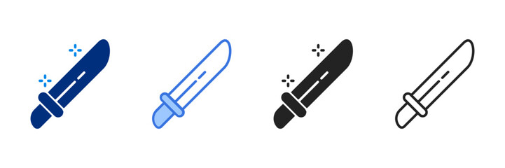 Sword  Icon Set Multiple Style Vector Illustration 