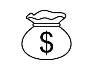 Money Bag Logo Images Line Art Vector Template