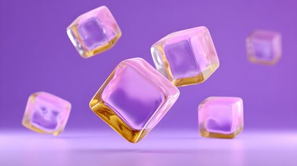 Futuristic Abstract Background with Transparent 3D Cubes