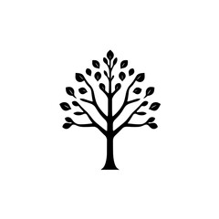 Fototapeta premium black and white tree line art vector