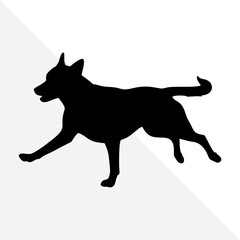 Minimalist Silhouette of Dog on White