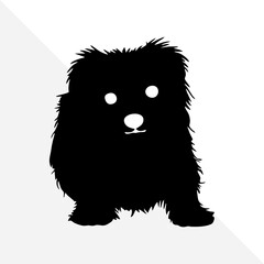 Minimalist Silhouette of Dog on White