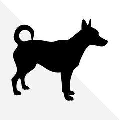 Minimalist Silhouette of Dog on White