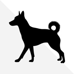 Minimalist Silhouette of Dog on White