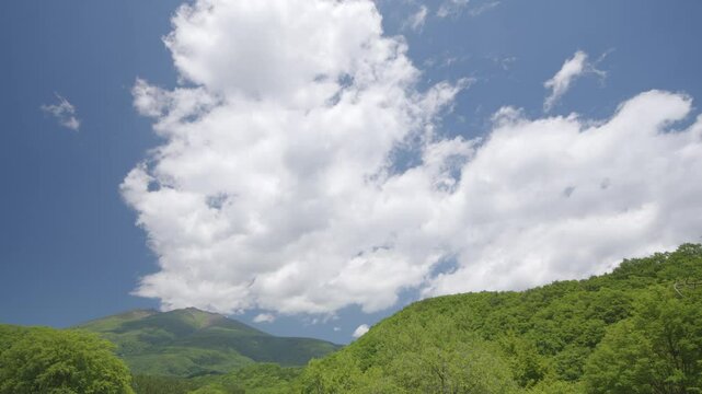 宮城県七ヶ宿町 長老湖の風景 Scenery of Lake Choro in Shichikashuku Town, Miyagi Prefecture