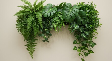 Obraz premium Lush Green Artificial Plant Wall Hanging