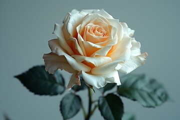 Classic rose flower on neutral surface high resolution picture