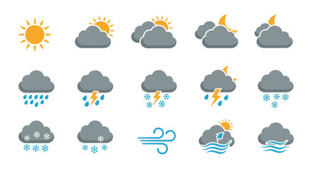 Obraz premium set weather icon for ios white background