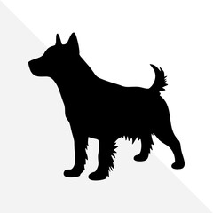 Black Silhouette of Dog in Vector Style