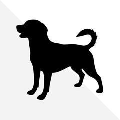 Black Silhouette of Dog in Vector Style