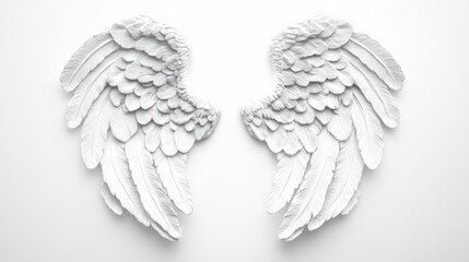 Obraz premium Pair of detailed white angel wings