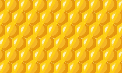 Seamless pattern of the honey comb. Honeycomb seamless pattern. Sweet background.