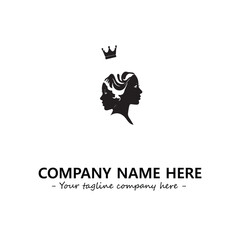 Head of queen logo company design vector illustration