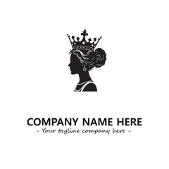 Head of queen logo company design vector illustration
