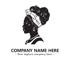 Head of queen logo company design vector illustration