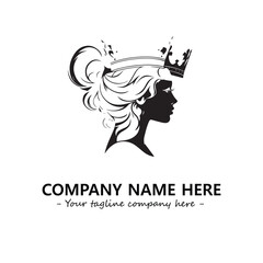 Head of queen logo company design vector illustration