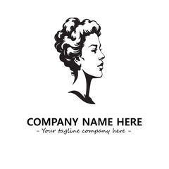 Head of queen logo company design vector illustration