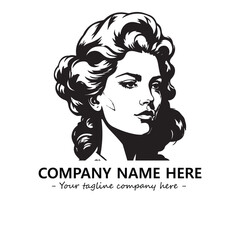 Head of queen logo company design vector illustration