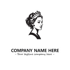 Head of queen logo company design vector illustration