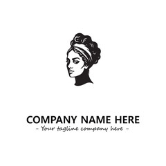 Head of queen logo company design vector illustration