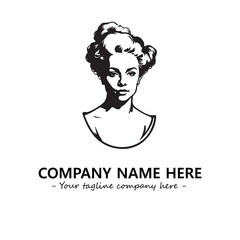 Head of queen logo company design vector illustration