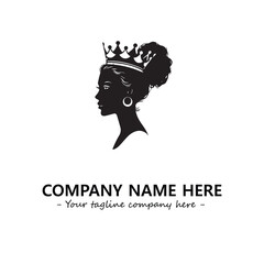 Head of queen logo company design vector illustration