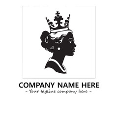 Head of queen logo company design vector illustration