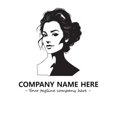 Head of queen logo company design vector illustration