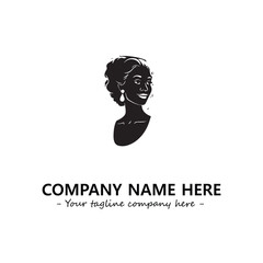 Head of queen logo company design vector illustration