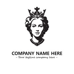 Head of queen logo company design vector illustration