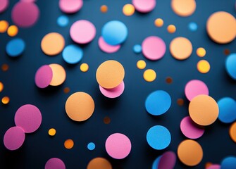 Vibrant circles in a dark backdrop