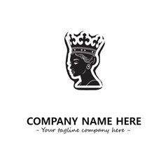 Head of queen logo company design vector illustration