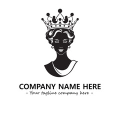 Head of queen logo company design vector illustration