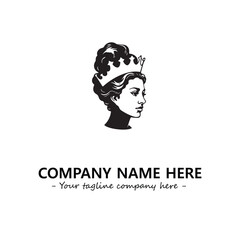 Head of queen logo company design vector illustration